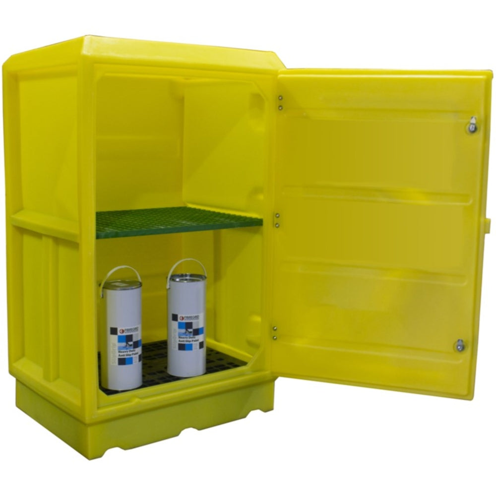 Bunded Storage Rack PSC5 Bunded storage cabinet with 100 Litre Sump 1 Shelf & Lockable Doo ...