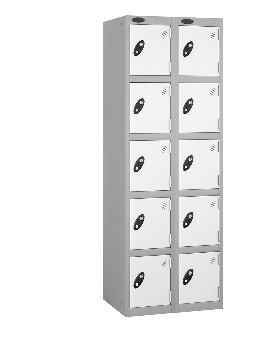 PROBEBOX STANDARD 2 NEST STEEL LOCKERS - SMOKEY WHITE 5 DOOR Storage Lockers > Lockers > Cabinets > Storage > Probe > One Stop For Safety   