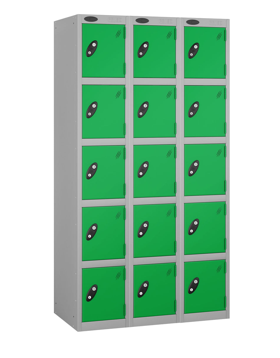 PROBEBOX STANDARD 3 NEST STEEL LOCKERS - FOREST GREEN 5 DOOR Storage Lockers > Lockers > Cabinets > Storage > Probe > One Stop For Safety   