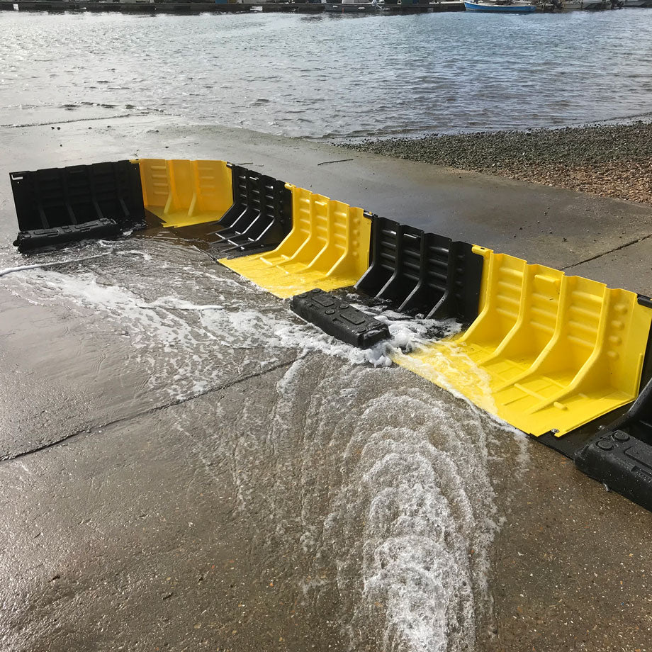 Floodfence Lightweight Flood Diverter Wall Barrier in Yellow Flood > Barrier > Storm > Fluvial > Emtez > Romold One Stop For Safety   