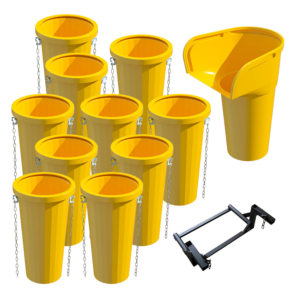 Heavy Duty 20" Rubble Chute Kit in Yellow - 10 Chutes, 1 Hopper & 1 Fixing Frame Scaffold > Scaffold Inspection Kits > Tags > Holders One Stop For Safety