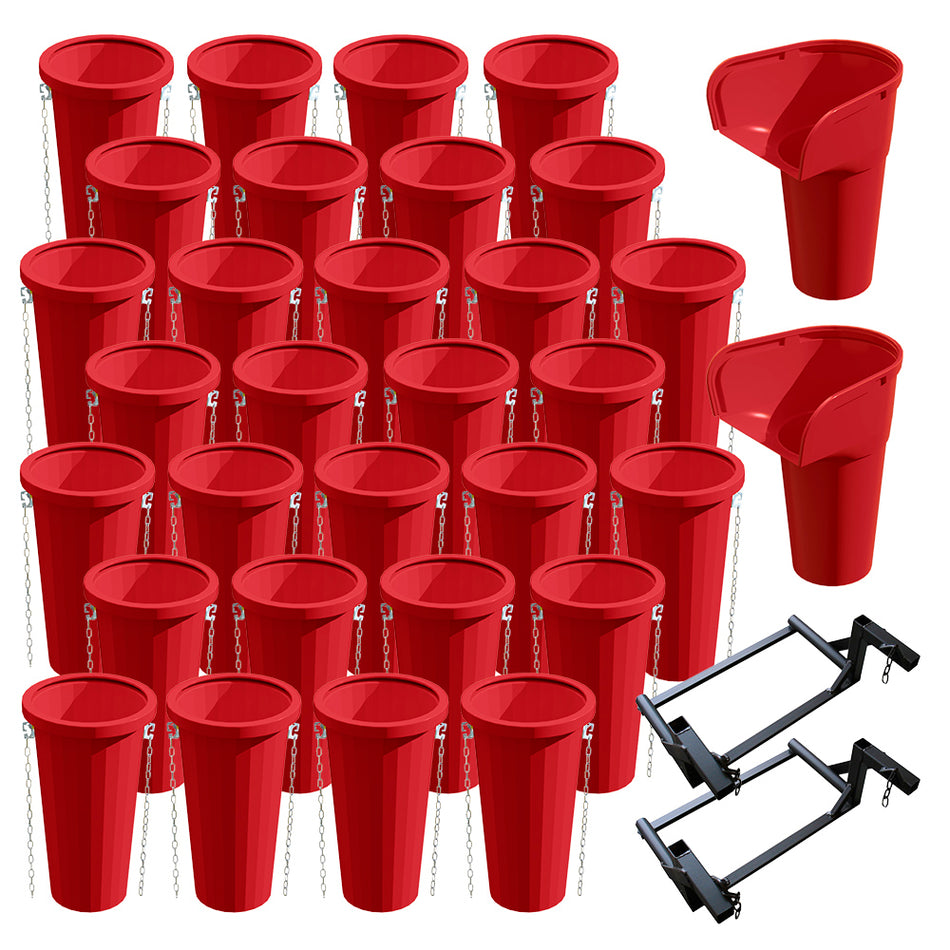Heavy Duty 20" Rubble Chute Kit in Red - 30 Chutes, 2 Hoppers & 2 Fixing Frames Scaffold > Scaffold Inspection Kits > Tags > Holders One Stop For Safety