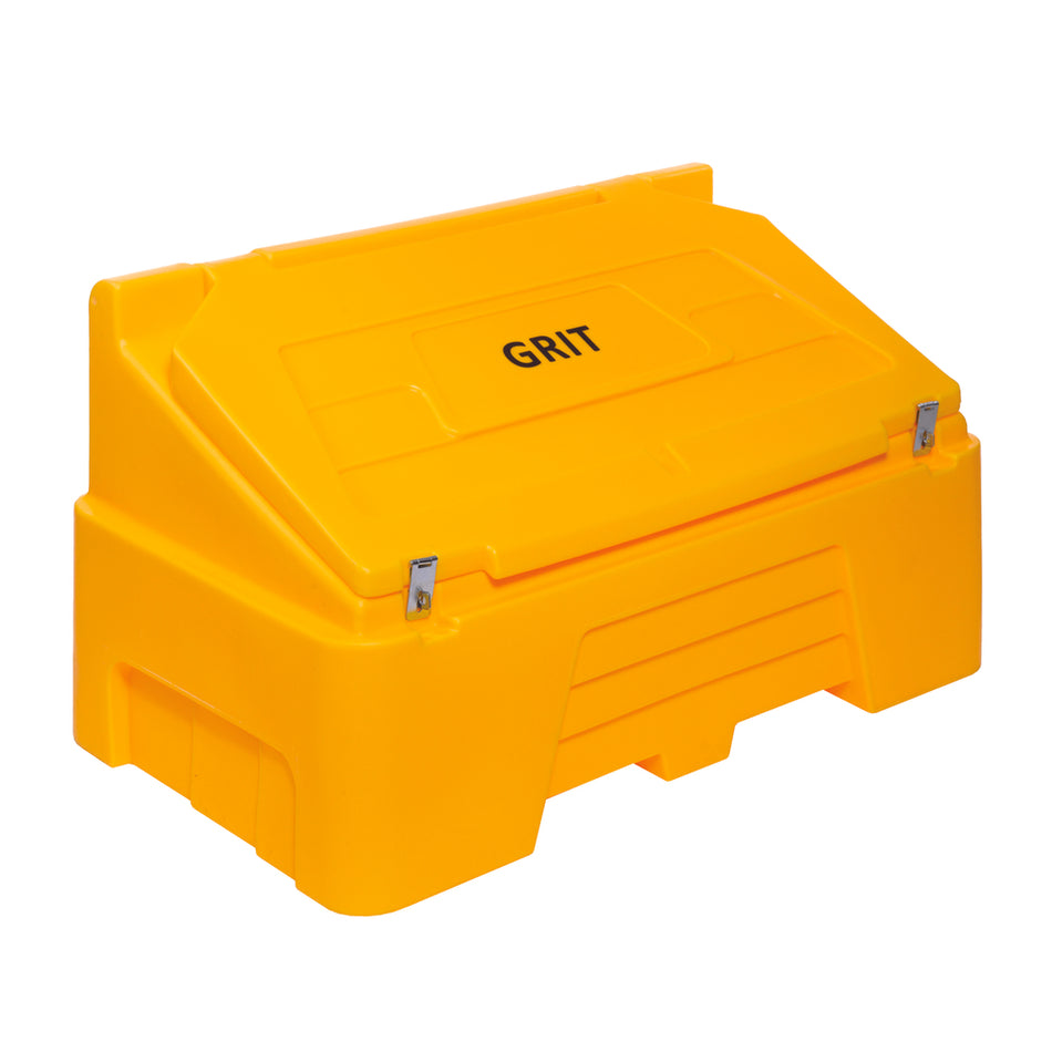 400 Litre Heavy Duty Grit Bin in Yellow with Hinged Lockable Lid Grit Bin > Winter > De-Icing Salt One Stop For Safety   