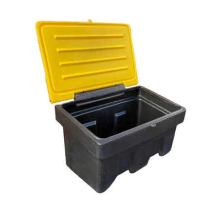 Budget 350 Litre Heavy Duty Stackable Grit Bin in Yellow with Black Hinged Lid Grit Bin > Winter > De-Icing Salt One Stop For Safety