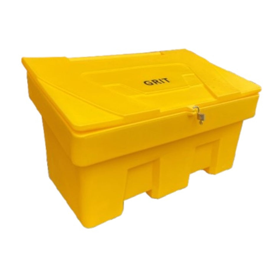 350 Litre Heavy Duty Stackable Grit Bin in Yellow with Hinged Lid Grit Bin > Winter > De-Icing Salt One Stop For Safety
