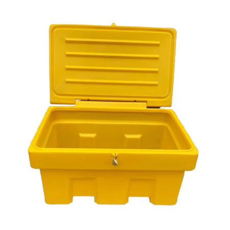 350 Litre Heavy Duty Stackable Grit Bin in Yellow with Hinged Lid Grit Bin > Winter > De-Icing Salt One Stop For Safety