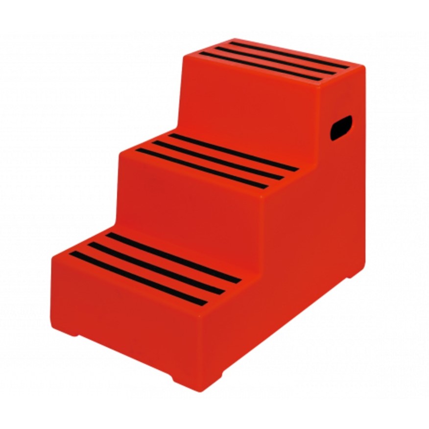 RW0103R Heavy Duty Premium Safety Steps in Red - 3 Step – One Stop For ...
