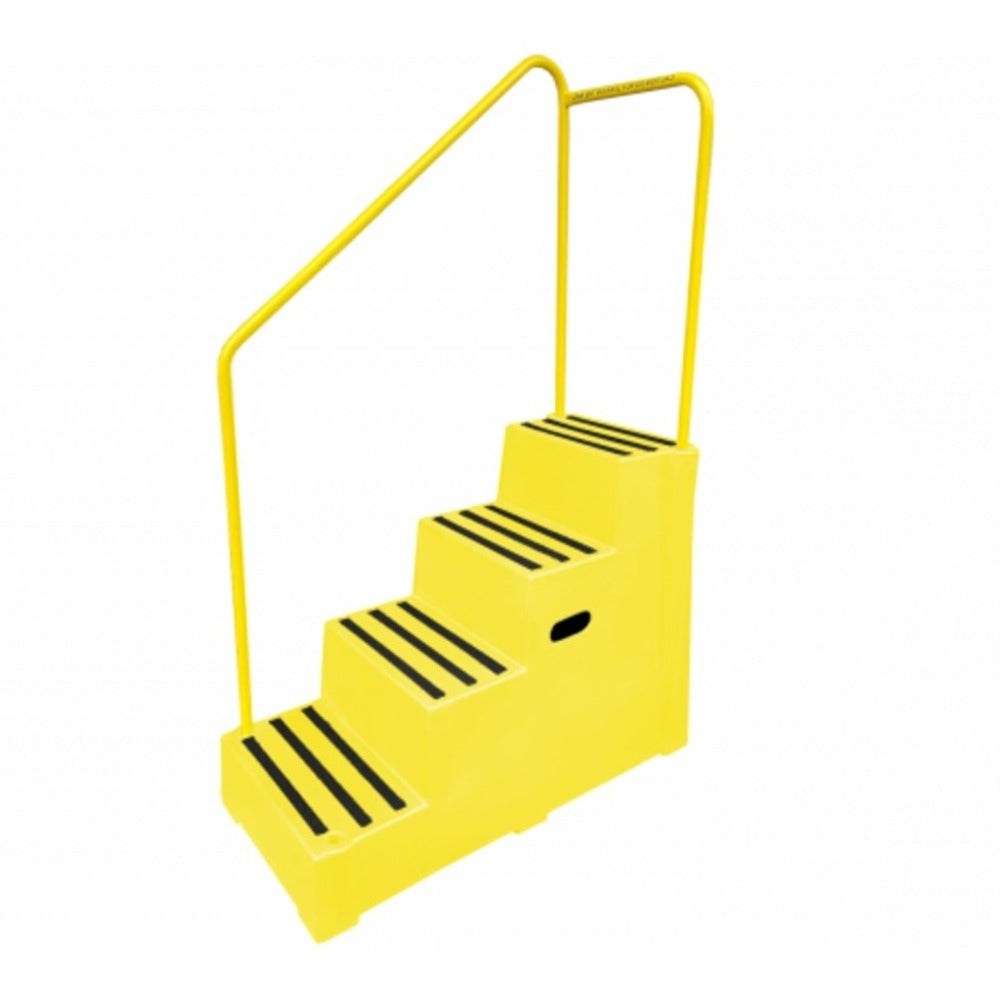 RW0104Y Heavy Duty Premium Safety Steps with Left Hand Rail in Yellow ...