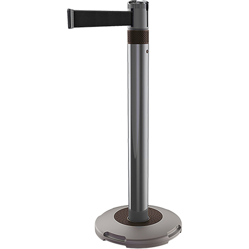 Skipper Q Retractable Barrier Post System with 3m Black Webbing Retractable > Crowd Barrier > Tensa > Skipper One Stop For Safety   