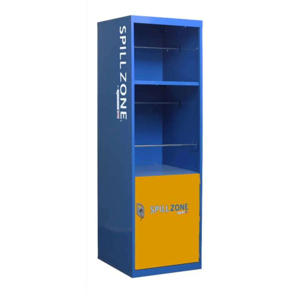 SpillZone Absorbent Station 1 with 2 Shelves, Lockable Cupboard & Cam Lock Cleaning > Hygiene > Maintenance > Janitoriol > Spillstop > One Stop For Safety