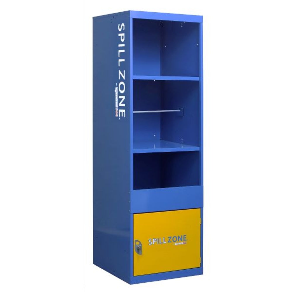 SpillZone Absorbent Station 2 with 3 Shelves, Lockable Half Door & Latch Lock Cleaning > Hygiene > Maintenance > Janitoriol > Spillstop > One Stop For Safety