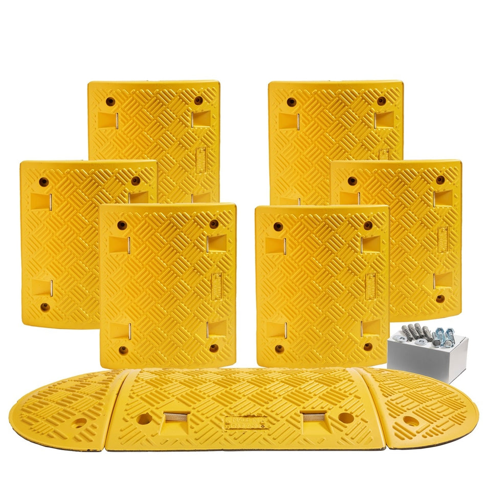 Speed Ramp in Yellow with 50mm Heavy Duty Sections - 4m Complete Kit Speed Ramps > Speed Bumps > Sleeping Policeman > Car Park > Traffic > One Stop For Safety   