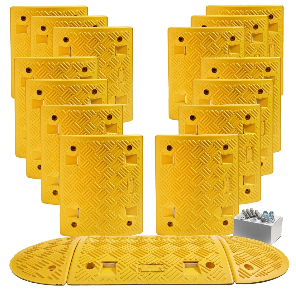 Speed Ramp in Yellow with 50mm Heavy Duty Sections - 8m Complete Kit Speed Ramps > Speed Bumps > Sleeping Policeman > Car Park > Traffic > One Stop For Safety   