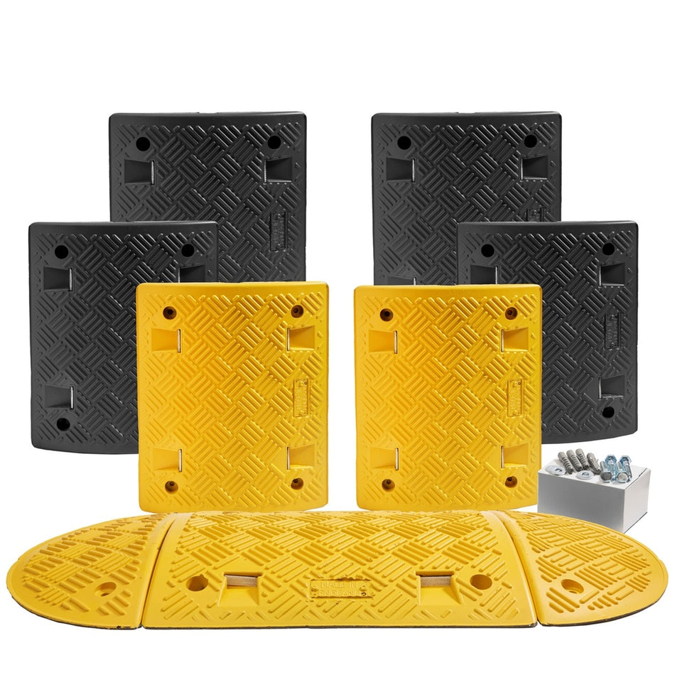 Speed Ramp in Yellow & Black with 50mm Heavy Duty Sections - 4m Complete Kit Speed Ramps > Speed Bumps > Sleeping Policeman > Car Park > Traffic > One Stop For Safety   