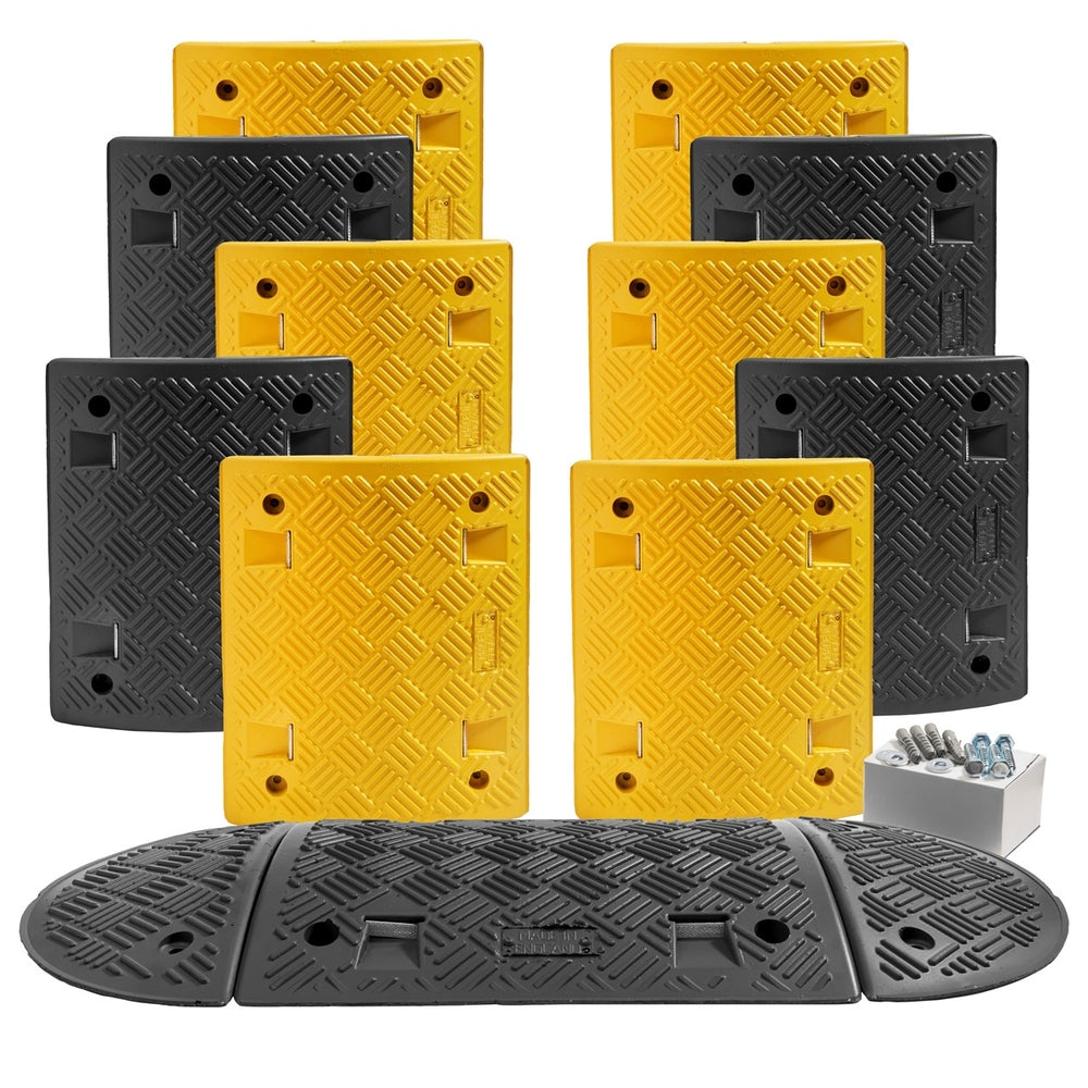 Velocity Ramp Types Speed Ramp in Yellow & Black with 75mm Heavy Duty Sections - 6m Comple ...