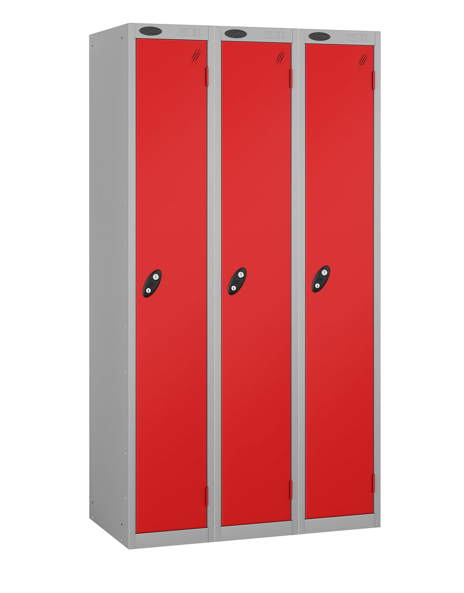 PROBELOW LOW LEVEL 3 NEST STEEL LOCKERS - FLAME RED 1 DOOR Storage Lockers > Lockers > Cabinets > Storage > Probe > One Stop For Safety   
