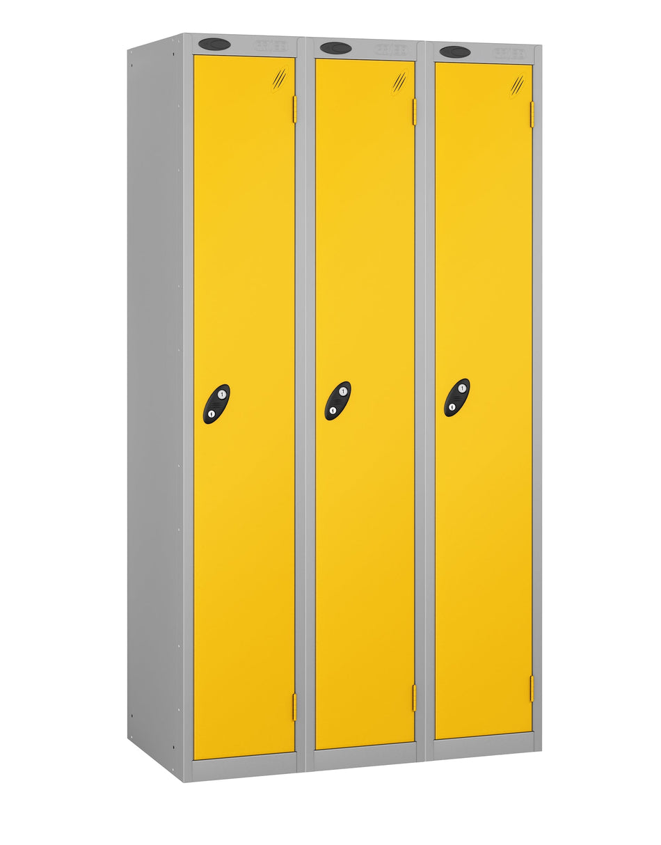 PROBELOW LOW LEVEL 3 NEST STEEL LOCKERS - ROYAL YELLOW 1 DOOR Storage Lockers > Lockers > Cabinets > Storage > Probe > One Stop For Safety   