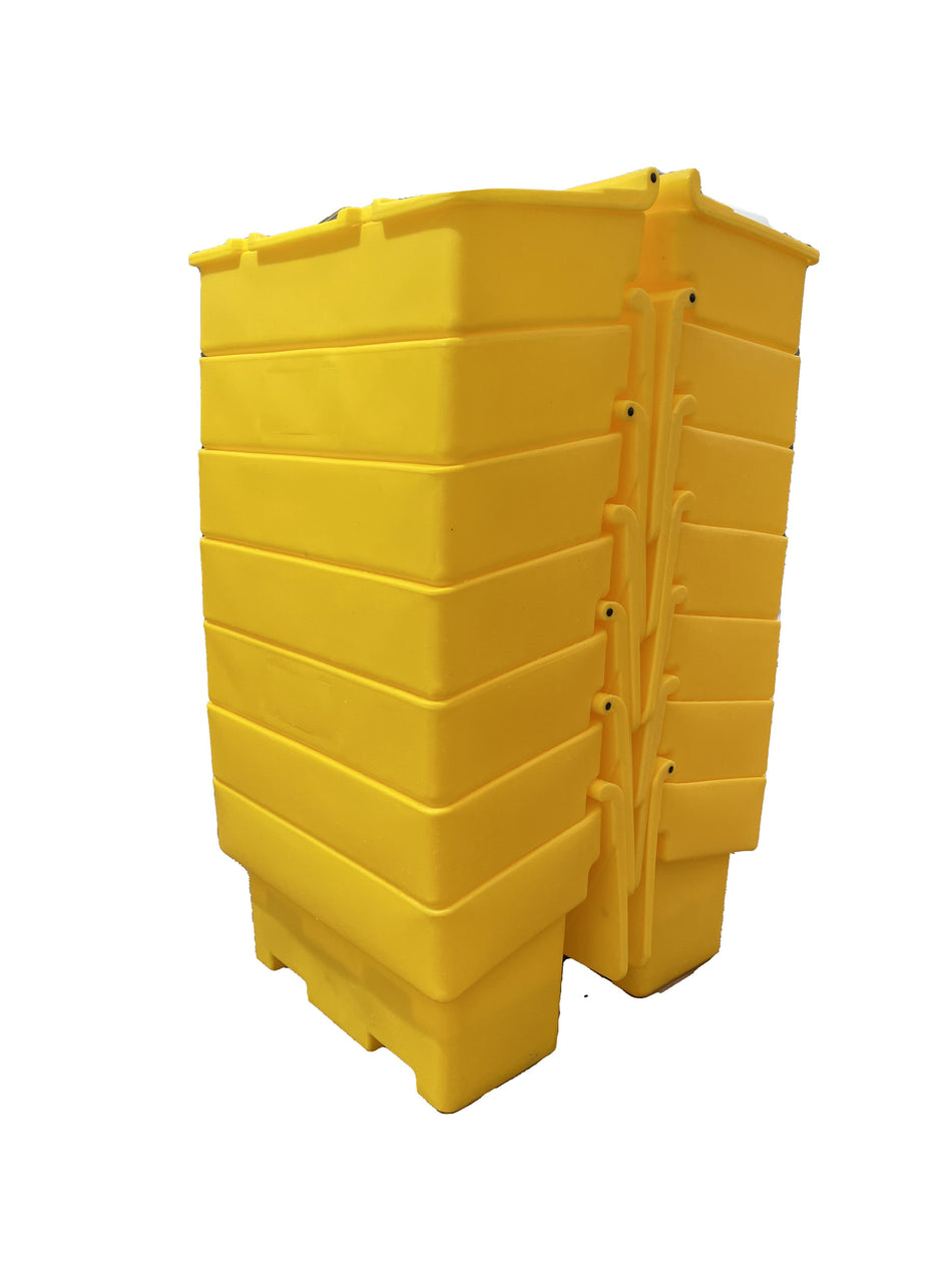 Pallet of 14 200 Litre Heavy Duty Stackable Grit Bin in Yellow with Hinged Lid Grit Bin > Winter > De-Icing Salt One Stop For Safety   