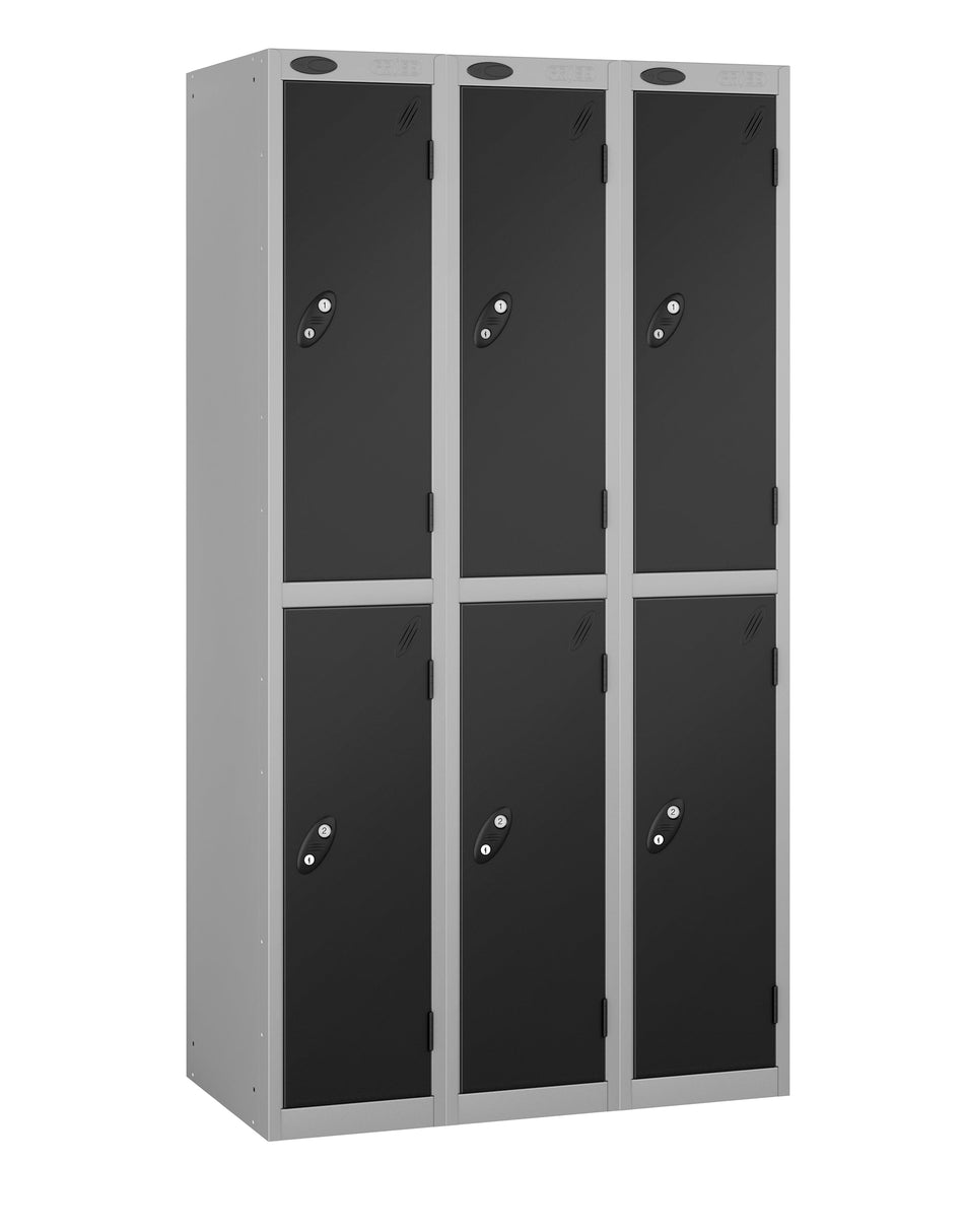 PROBEBOX STANDARD 3 NEST STEEL LOCKERS - JET BLACK 2 DOOR Storage Lockers > Lockers > Cabinets > Storage > Probe > One Stop For Safety   