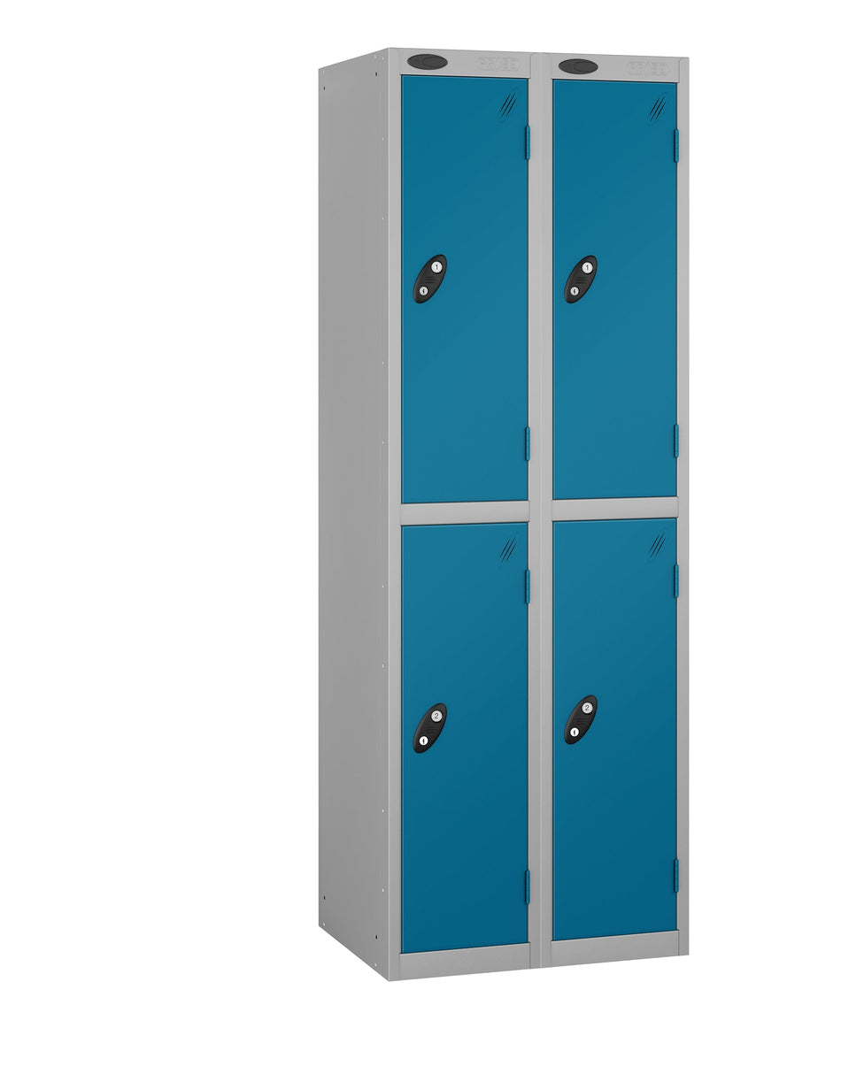 PROBELOW LOW LEVEL 2 NEST STEEL LOCKERS - ELECTRIC BLUE 2 DOOR Storage Lockers > Lockers > Cabinets > Storage > Probe > One Stop For Safety   