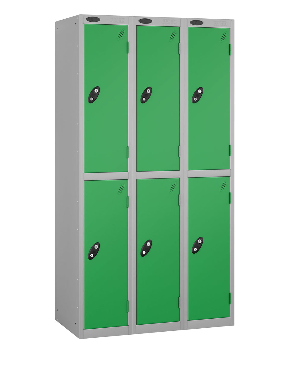 PROBELOW LOW LEVEL 3 NEST STEEL LOCKERS - FOREST GREEN 2 DOOR Storage Lockers > Lockers > Cabinets > Storage > Probe > One Stop For Safety   