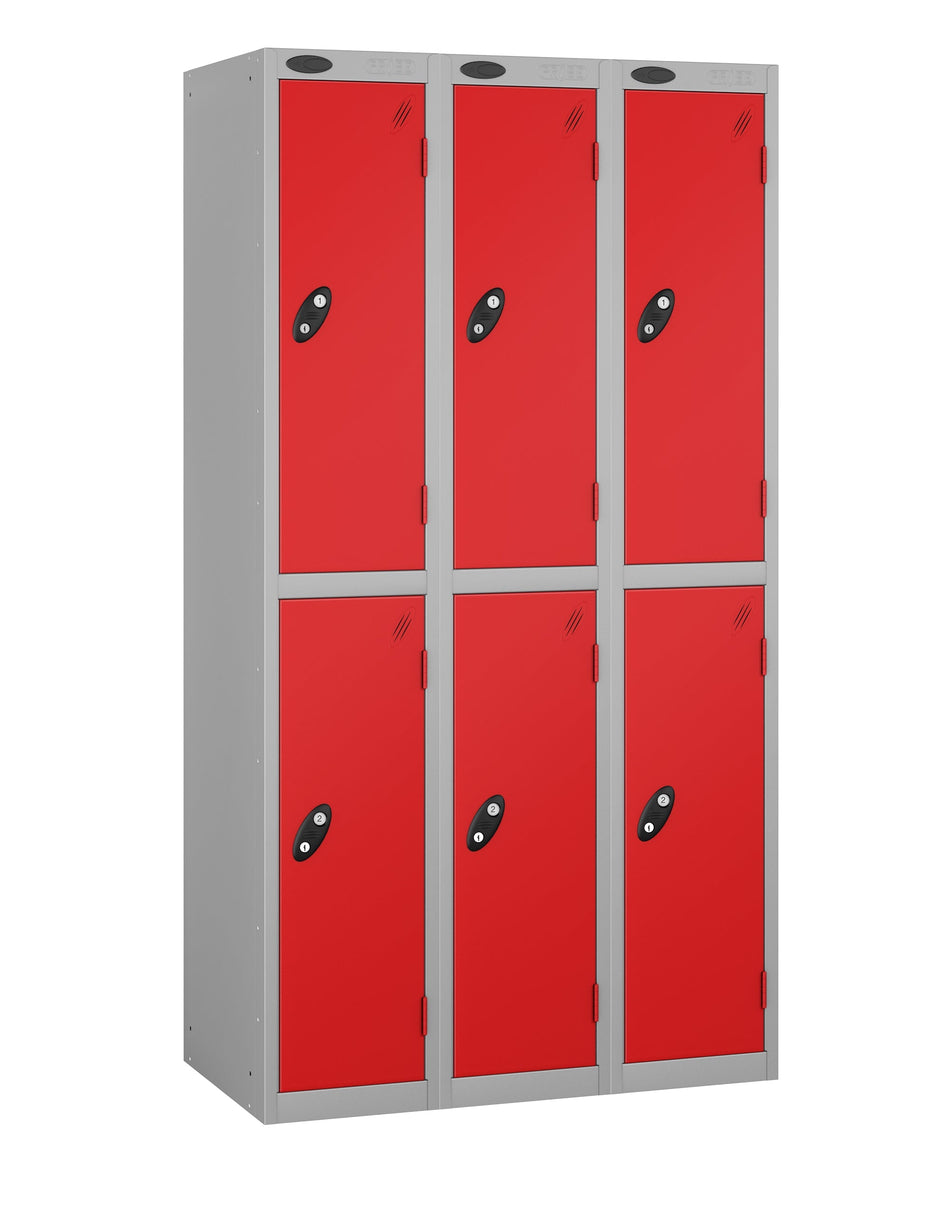 PROBEBOX STANDARD 3 NEST STEEL LOCKERS - FLAME RED 2 DOOR Storage Lockers > Lockers > Cabinets > Storage > Probe > One Stop For Safety   