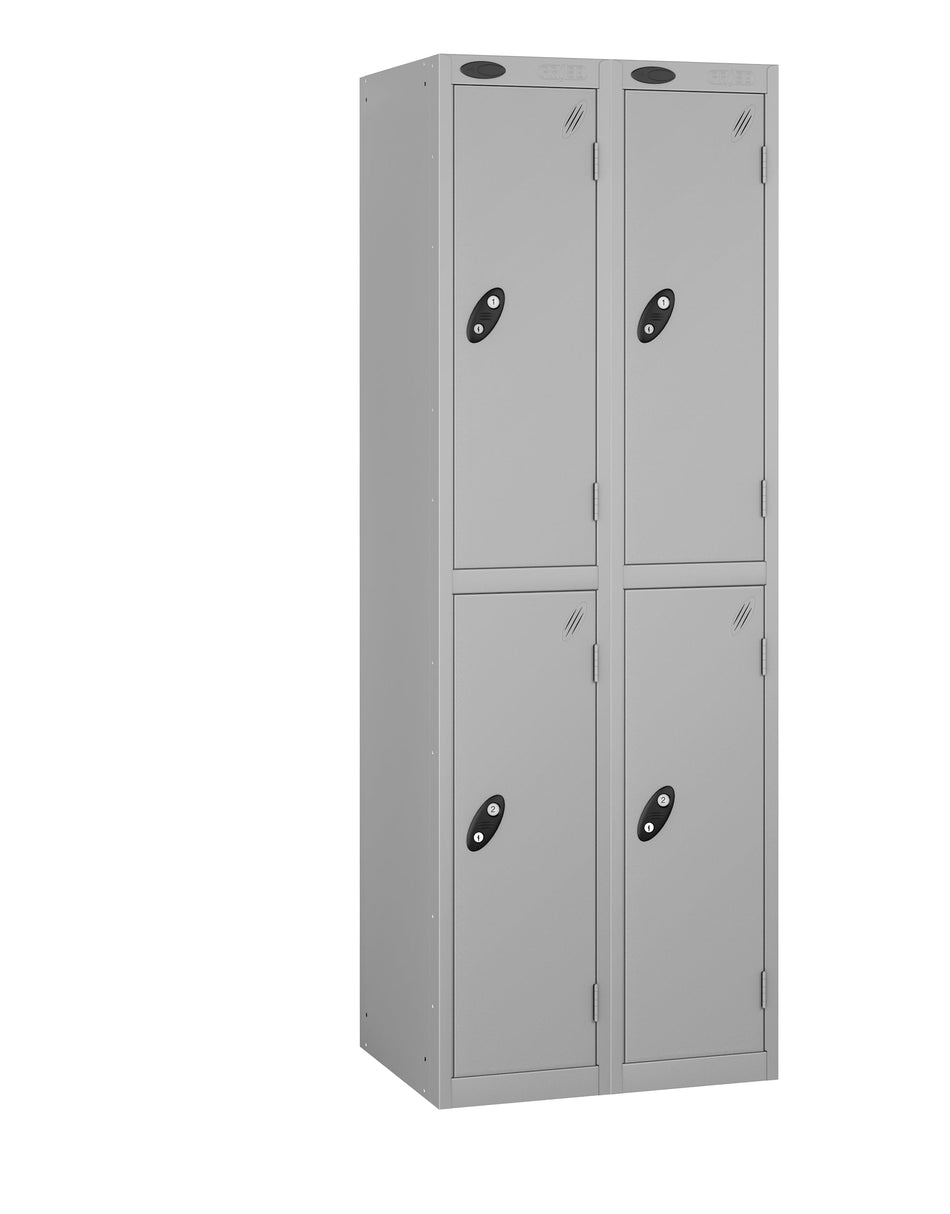 PROBELOW LOW LEVEL 2 NEST STEEL LOCKERS - DUST SILVER 2 DOOR Storage Lockers > Lockers > Cabinets > Storage > Probe > One Stop For Safety   