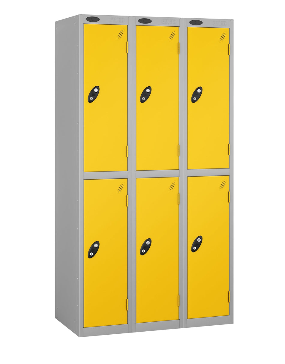 PROBEBOX STANDARD 3 NEST STEEL LOCKERS - ROYAL YELLOW 2 DOOR Storage Lockers > Lockers > Cabinets > Storage > Probe > One Stop For Safety   