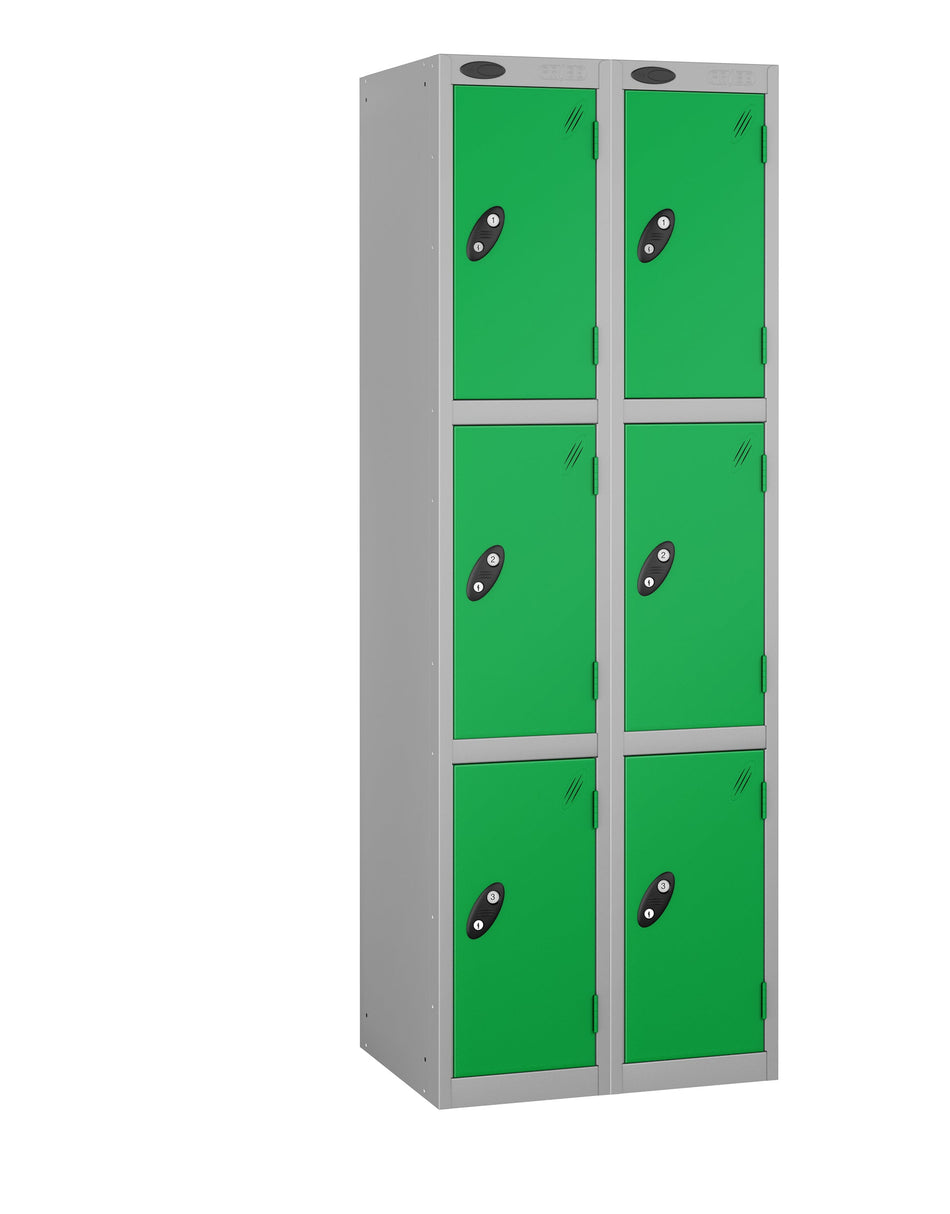 PROBELOW LOW LEVEL 2 NEST STEEL LOCKERS - FOREST GREEN 3 DOOR Storage Lockers > Lockers > Cabinets > Storage > Probe > One Stop For Safety   