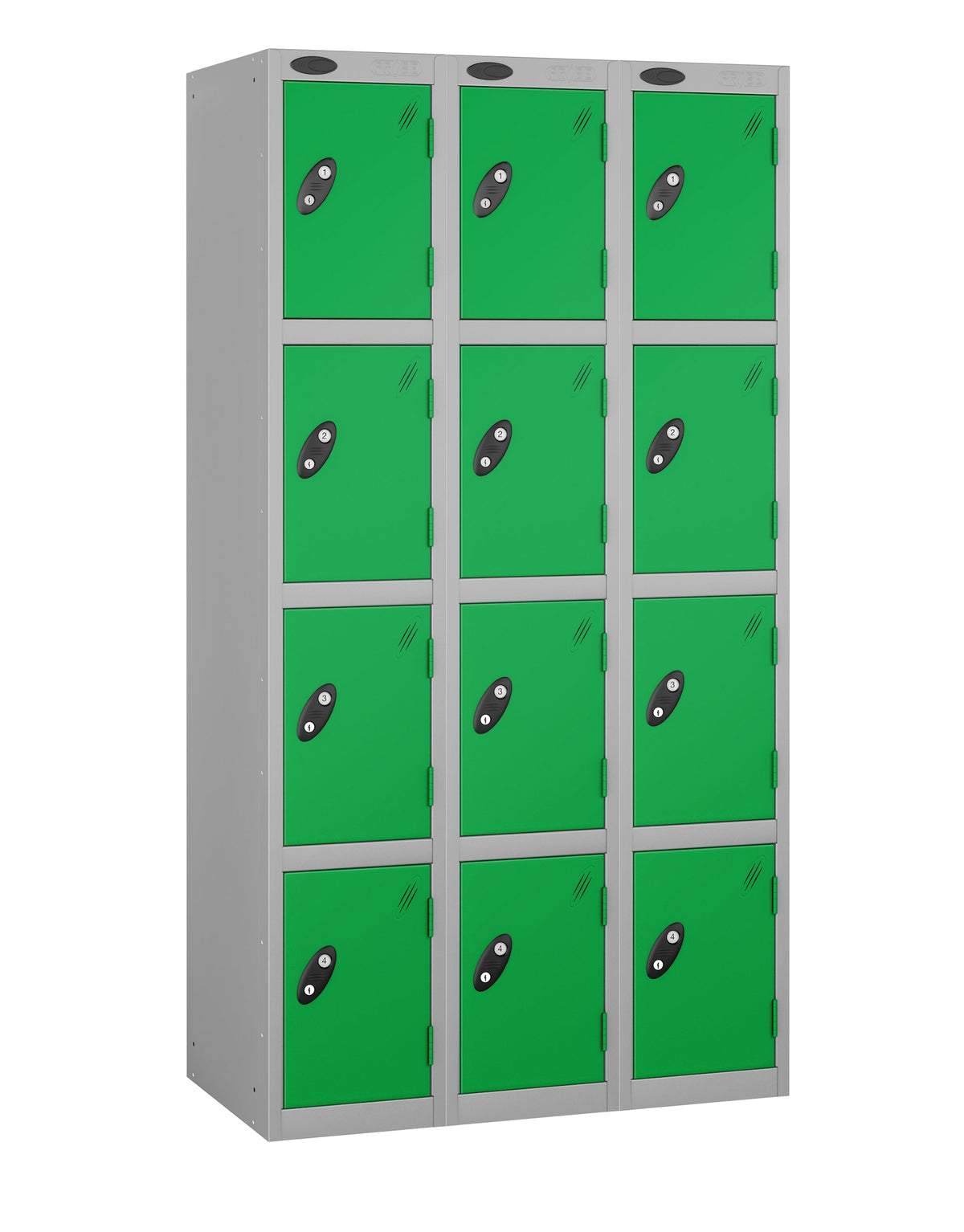 PROBEBOX STANDARD 3 NEST STEEL LOCKERS - FOREST GREEN 4 DOOR Storage Lockers > Lockers > Cabinets > Storage > Probe > One Stop For Safety   