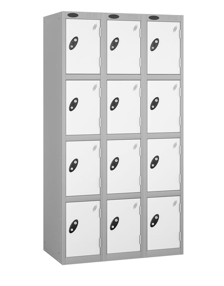 PROBEBOX STANDARD 3 NEST STEEL LOCKERS - SMOKEY WHITE 4 DOOR Storage Lockers > Lockers > Cabinets > Storage > Probe > One Stop For Safety   