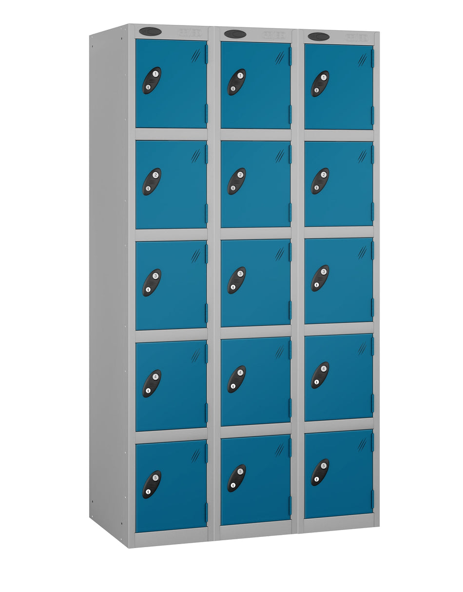 PROBEBOX STANDARD 3 NEST STEEL LOCKERS - ELECTRIC BLUE 5 DOOR Storage Lockers > Lockers > Cabinets > Storage > Probe > One Stop For Safety   