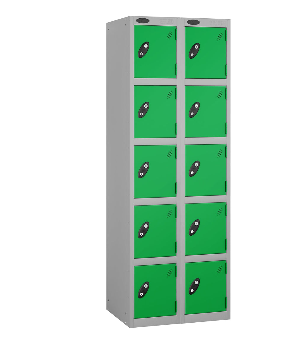 PROBEBOX STANDARD 2 NEST STEEL LOCKERS - FOREST GREEN 5 DOOR Storage Lockers > Lockers > Cabinets > Storage > Probe > One Stop For Safety   
