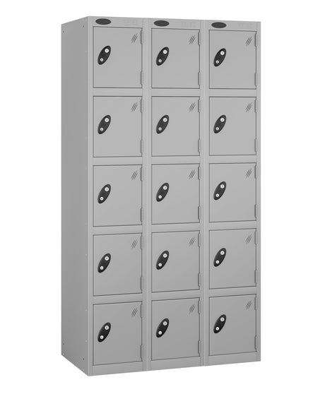 PROBEBOX STANDARD 3 NEST STEEL LOCKERS - DUST SILVER 5 DOOR Storage Lockers > Lockers > Cabinets > Storage > Probe > One Stop For Safety   
