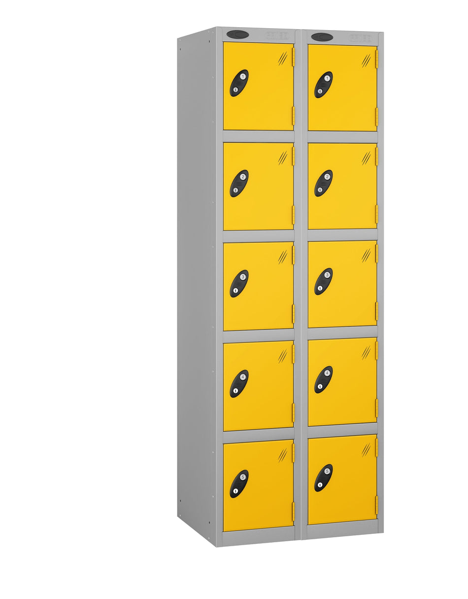 PROBEBOX STANDARD 2 NEST STEEL LOCKERS - ROYAL YELLOW 5 DOOR Storage Lockers > Lockers > Cabinets > Storage > Probe > One Stop For Safety   