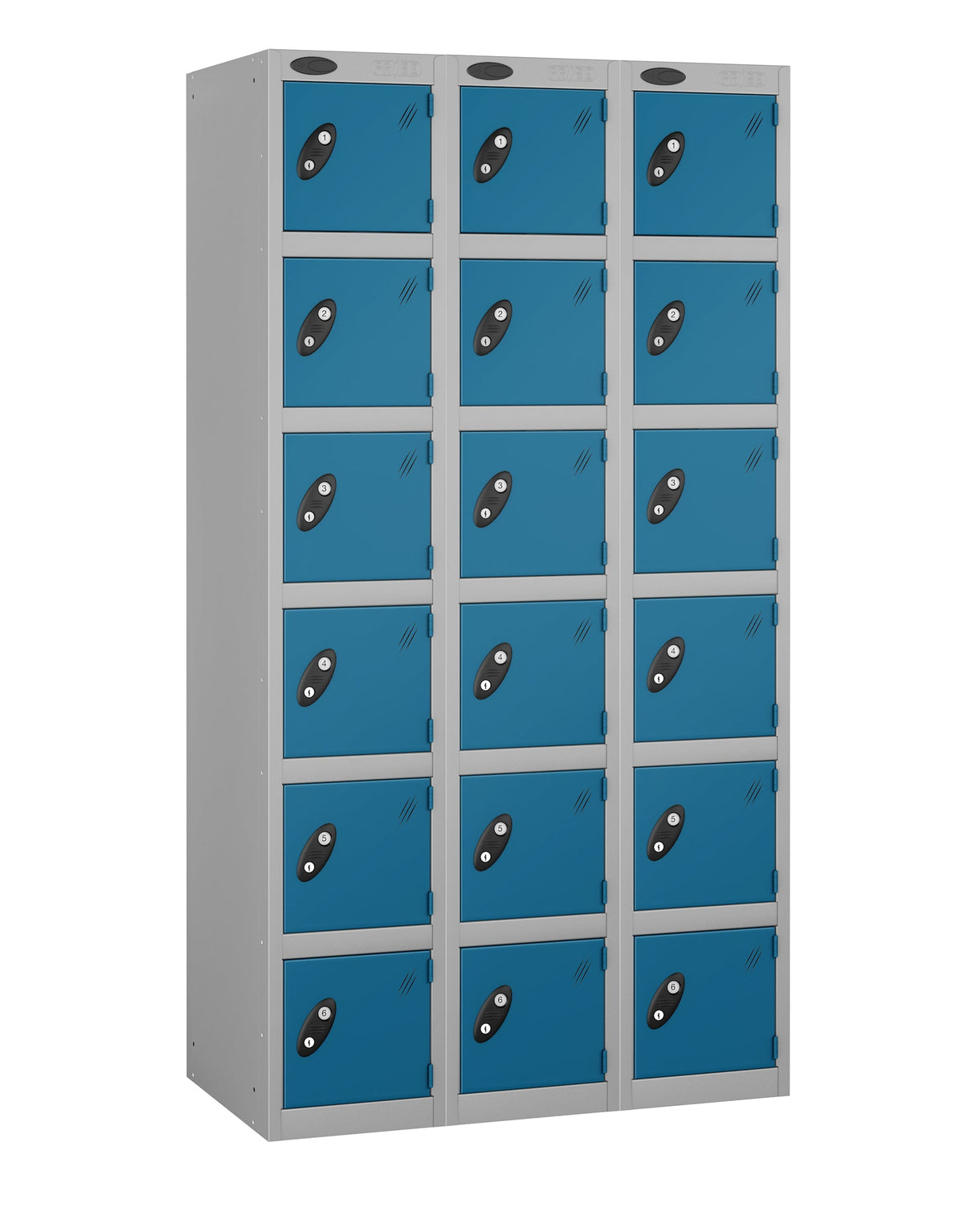 PROBEBOX STANDARD 3 NEST STEEL LOCKERS - ELECTRIC BLUE 6 DOOR Storage Lockers > Lockers > Cabinets > Storage > Probe > One Stop For Safety   