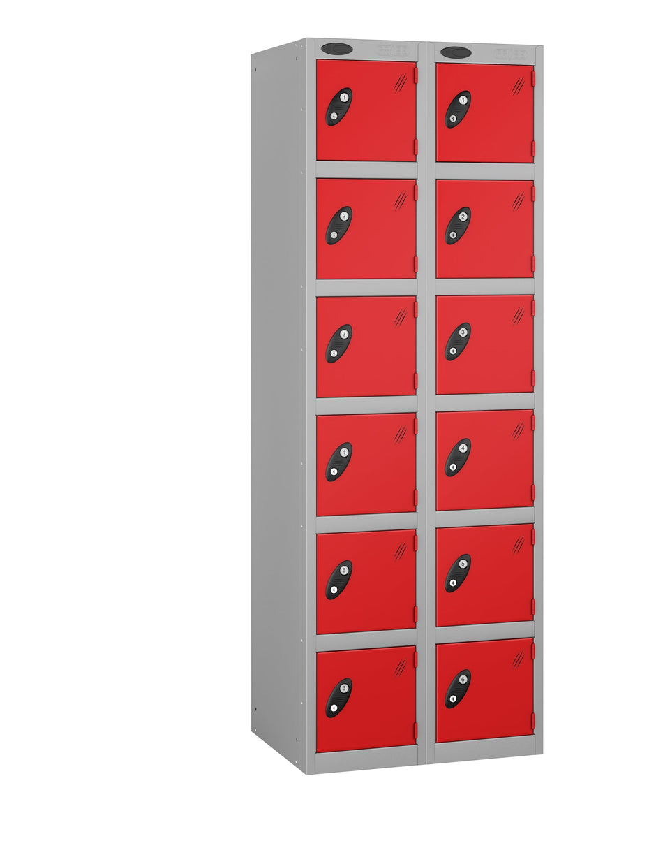 PROBEBOX STANDARD 2 NEST STEEL LOCKERS - FLAME RED 6 DOOR Storage Lockers > Lockers > Cabinets > Storage > Probe > One Stop For Safety   