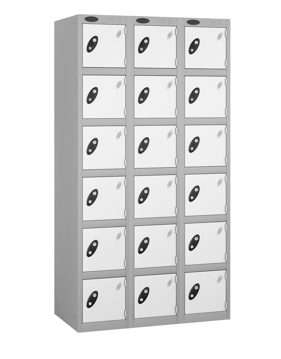 PROBEBOX STANDARD 3 NEST STEEL LOCKERS - SMOKEY WHITE 6 DOOR Storage Lockers > Lockers > Cabinets > Storage > Probe > One Stop For Safety   