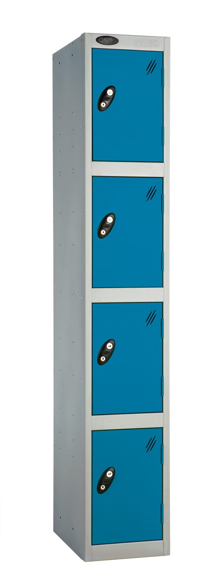 PROBEBOX STANDARD 1 NEST STEEL LOCKERS - ELECTRIC BLUE 4 DOOR Storage Lockers > Lockers > Cabinets > Storage > Probe > One Stop For Safety   