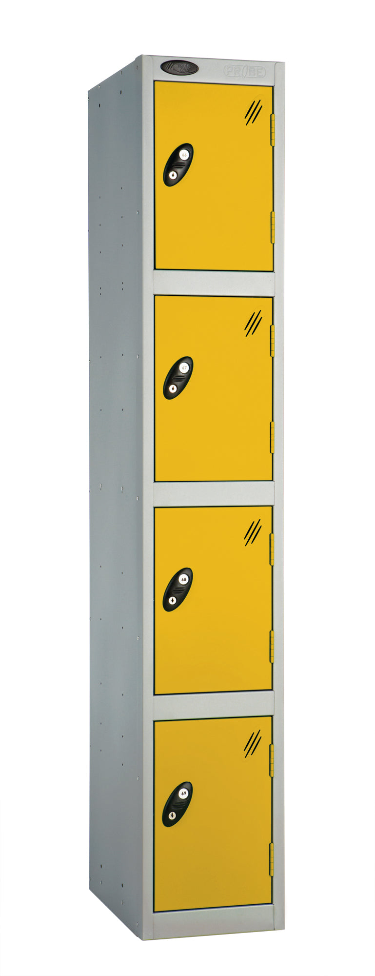 PROBEBOX STANDARD 1 NEST STEEL LOCKERS - ROYAL YELLOW 4 DOOR Storage Lockers > Lockers > Cabinets > Storage > Probe > One Stop For Safety   