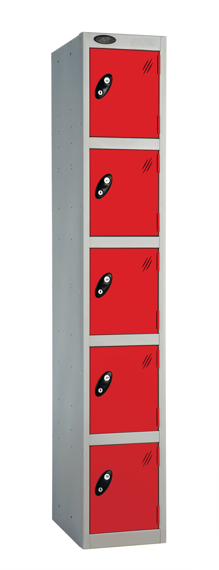 PROBEBOX STANDARD 1 NEST STEEL LOCKERS - FLAME RED 5 DOOR Storage Lockers > Lockers > Cabinets > Storage > Probe > One Stop For Safety   