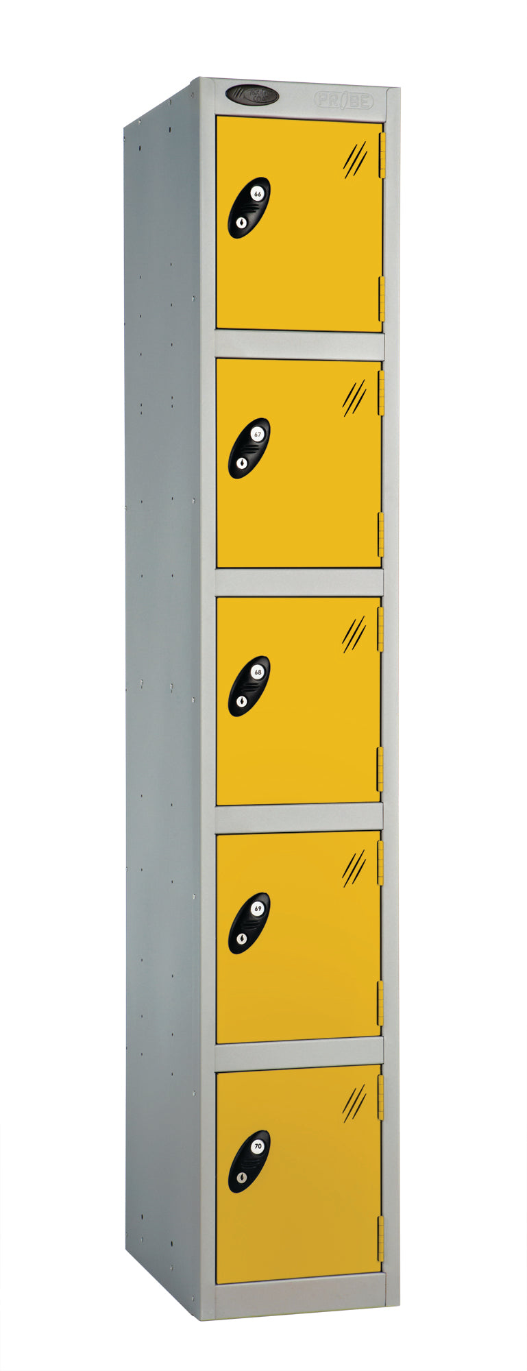 PROBEBOX STANDARD 1 NEST STEEL LOCKERS - ROYAL YELLOW 5 DOOR Storage Lockers > Lockers > Cabinets > Storage > Probe > One Stop For Safety   