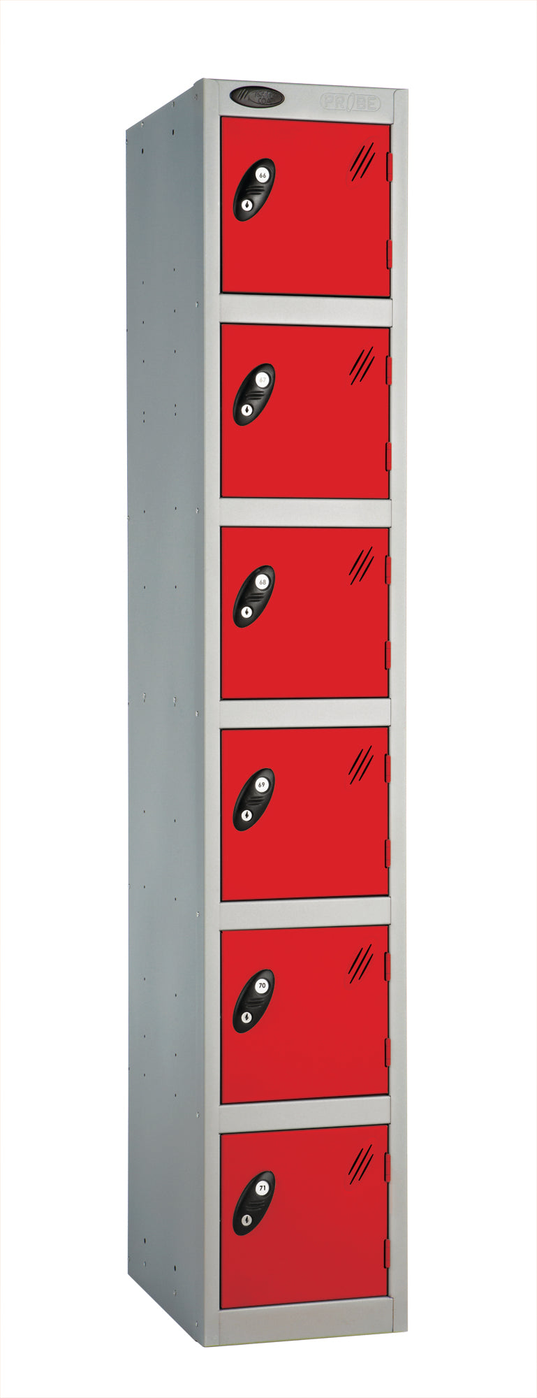 PROBEBOX STANDARD 1 NEST STEEL LOCKERS - FLAME RED 6 DOOR Storage Lockers > Lockers > Cabinets > Storage > Probe > One Stop For Safety   