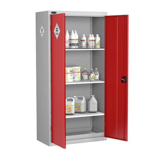 Poison Storage Standard Toxic Storage Cabinet with 3 Shelves and Lockable Doors – One ...