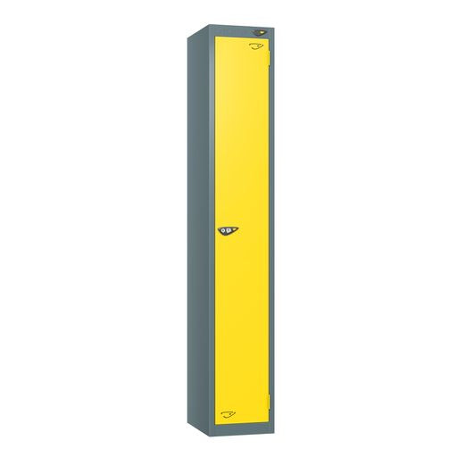 PURE SCHOOL LOCKERS WITH SLATE GREY BODY - LEMON YELLOW 1 DOOR – One ...