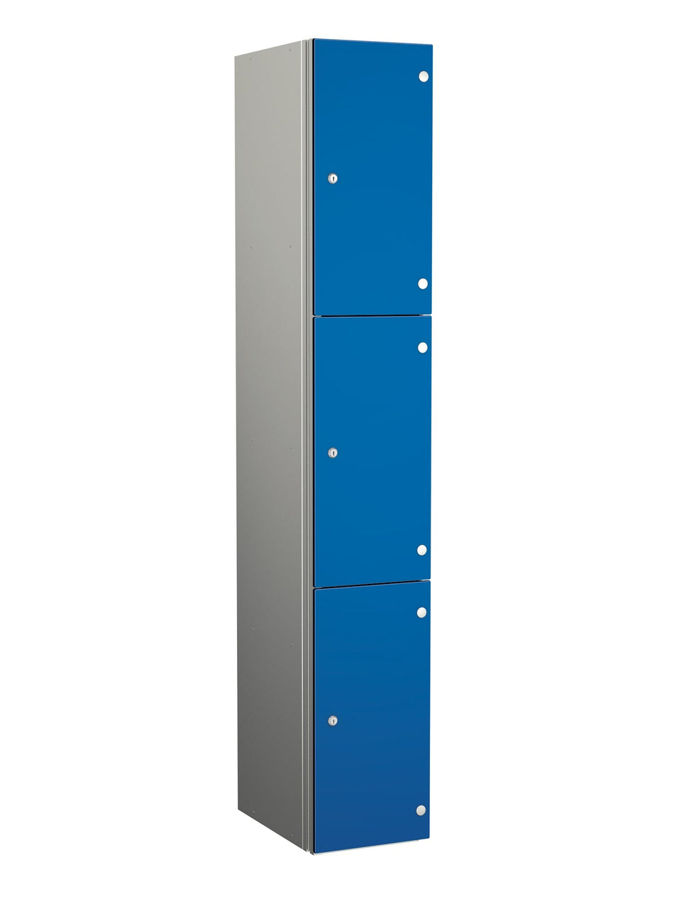 ZENBOX WET AREA LOCKERS WITH SGL DOORS - ELECTRIC BLUE 3 DOOR Storage Lockers > Lockers > Cabinets > Storage > Probe > One Stop For Safety   