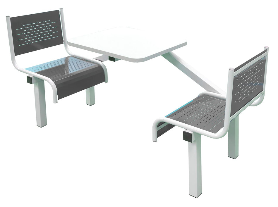 Spectrum 2 Seater Canteen Furniture Single Entry with Dark Grey Seats Canteen Furniture > Seating > Tables > QMP One Stop For Safety   
