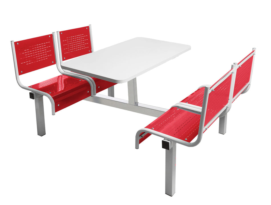 Spectrum 4 Seater Canteen Furniture Double Entry with Red Seats Canteen Furniture > Seating > Tables > QMP One Stop For Safety   