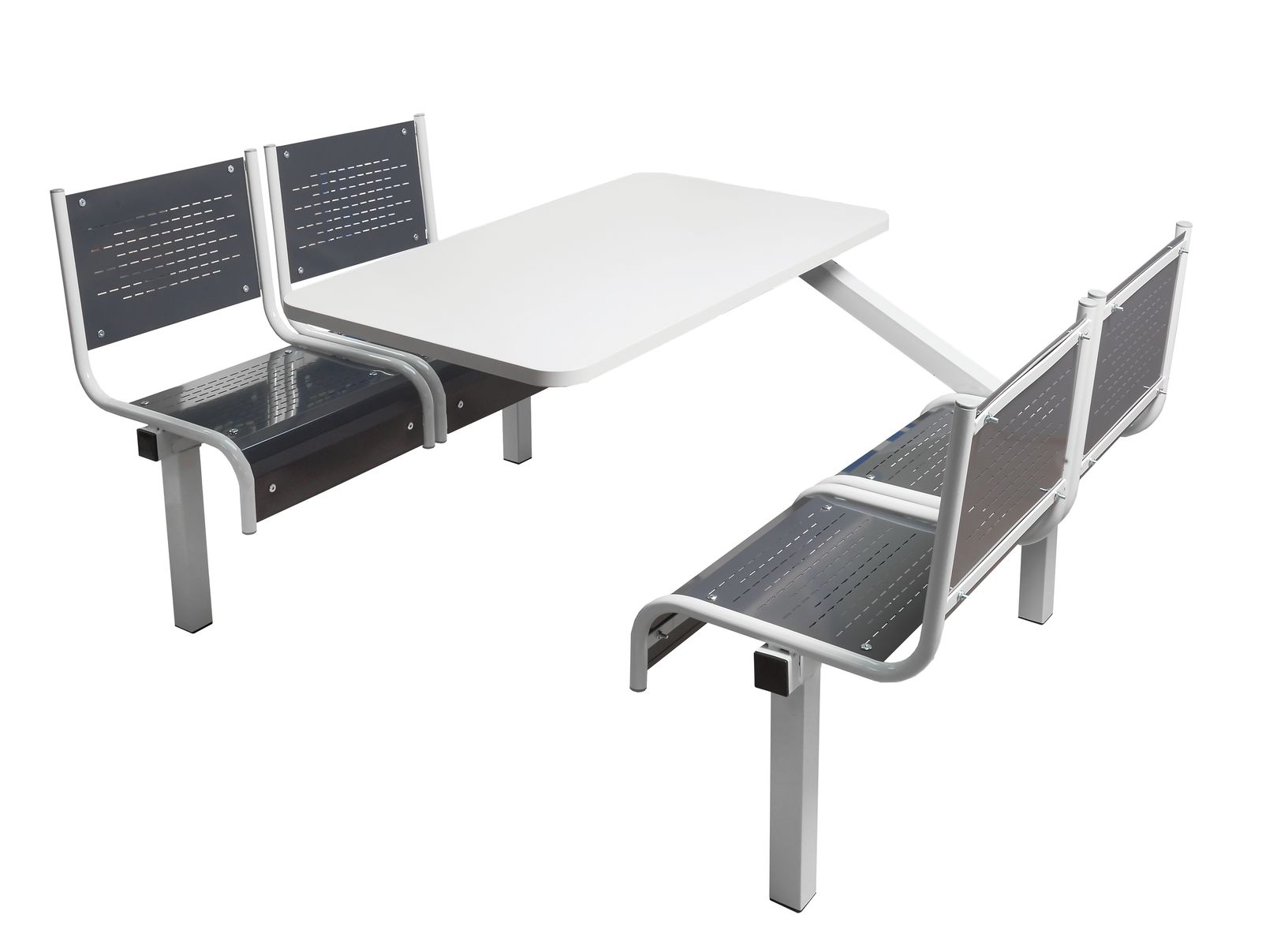 Spectrum 4 Seater Canteen Furniture Single Entry with Dark Grey Seats Canteen Furniture > Seating > Tables > QMP One Stop For Safety   
