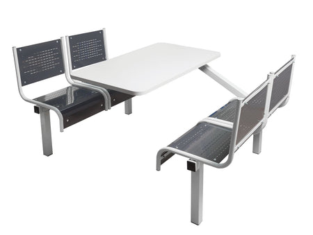 Spectrum 4 Seater Canteen Furniture Single Entry with Dark Grey Seats Canteen Furniture > Seating > Tables > QMP One Stop For Safety   